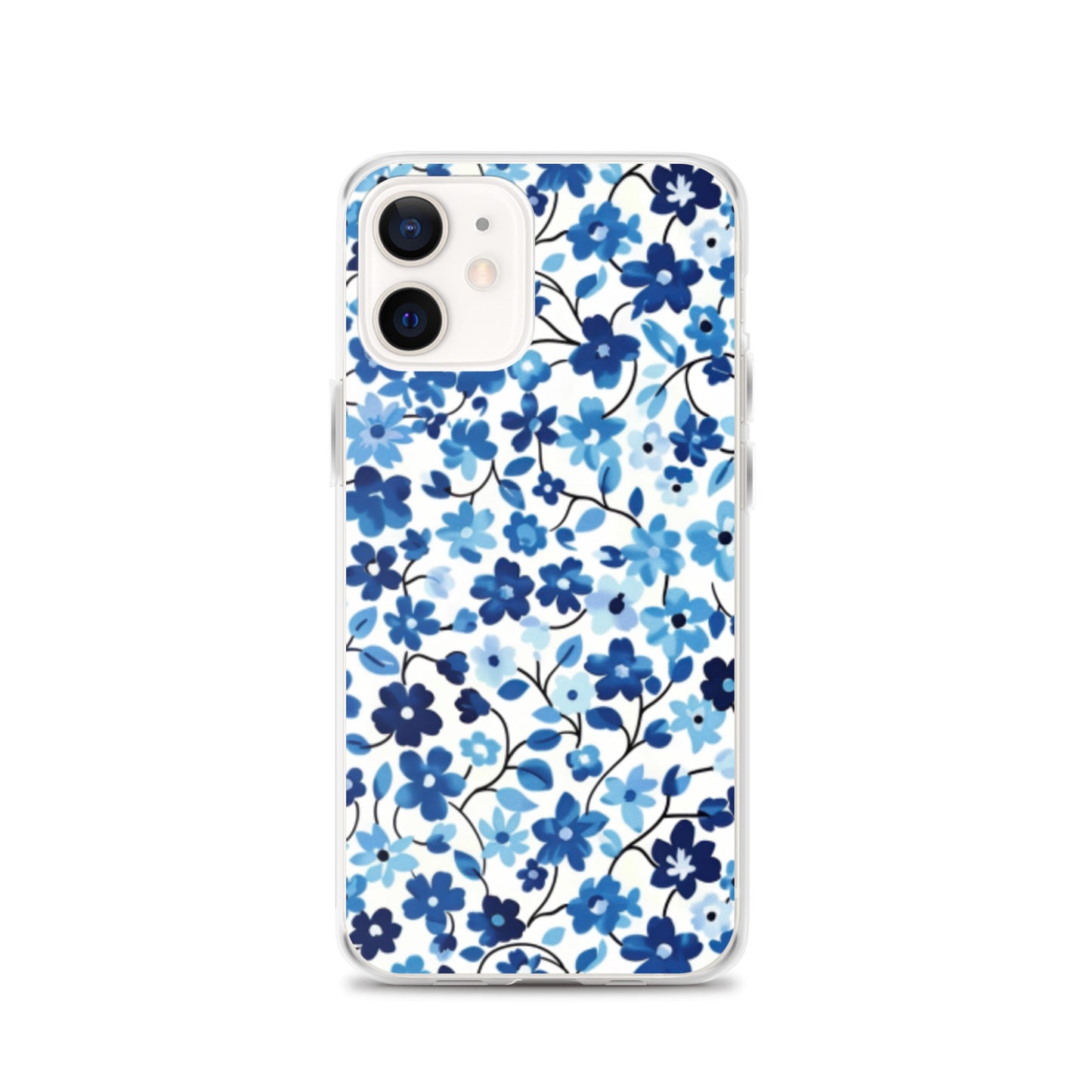 iPhone Case Blue Watercolor Flowers