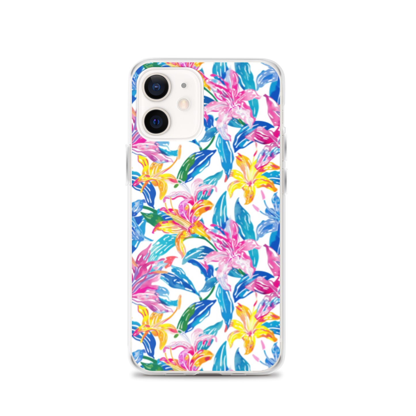iPhone Case Colorful Floral Watercolor Blue Yellow Pink