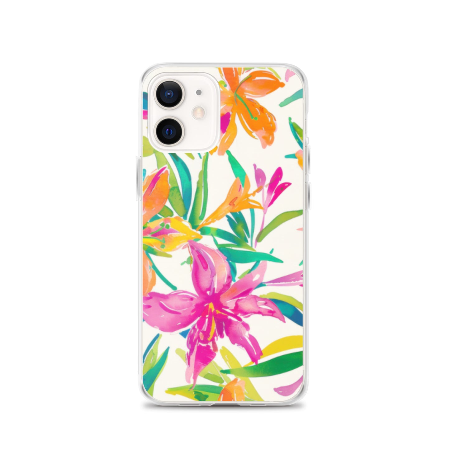 iPhone Case Colorful Floral Watercolor Pink Orange