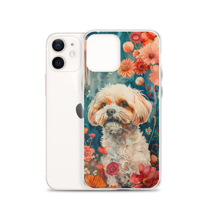 iPhone Case Watercolor Shih Tzu with Colorful Flowers