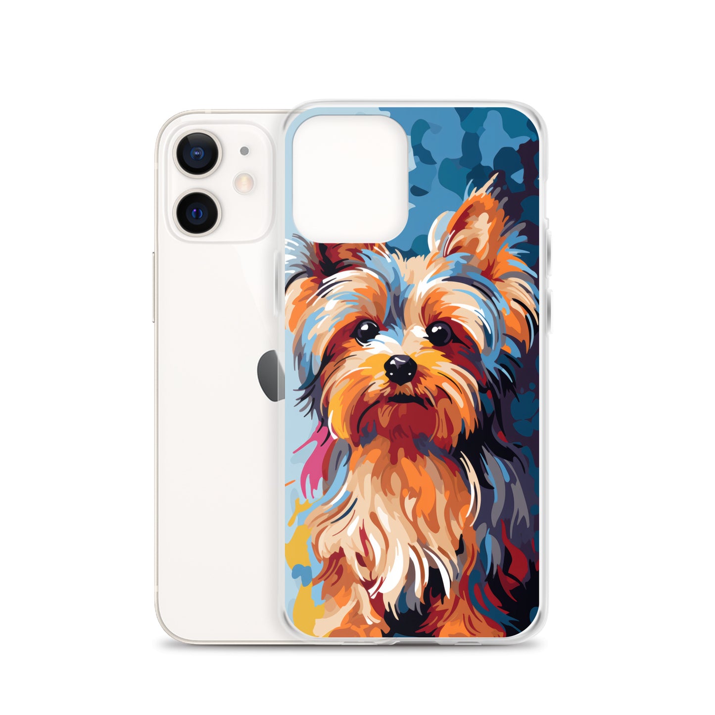 iPhone Case Painted Yorkshire Terrier Blue