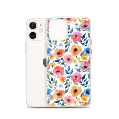 iPhone Case Colorful Watercolor Floral Pattern