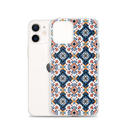 iPhone Case Classic Encaustic Tile Orange & Blue