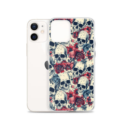 iPhone Case Skulls and Red Roses