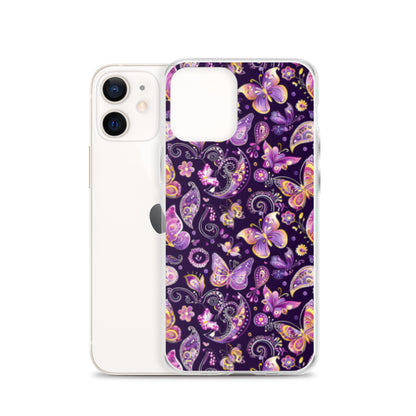 iPhone Case Purple Butterfly Paisley