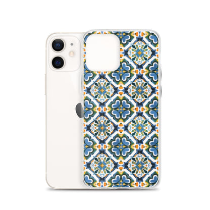 iPhone Case Colorful Andalusian Ceramic Tile Green Blue Orange