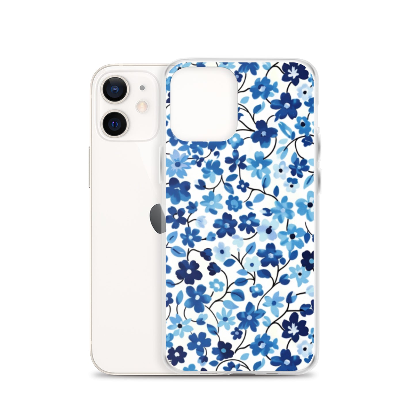 iPhone Case Blue Watercolor Flowers