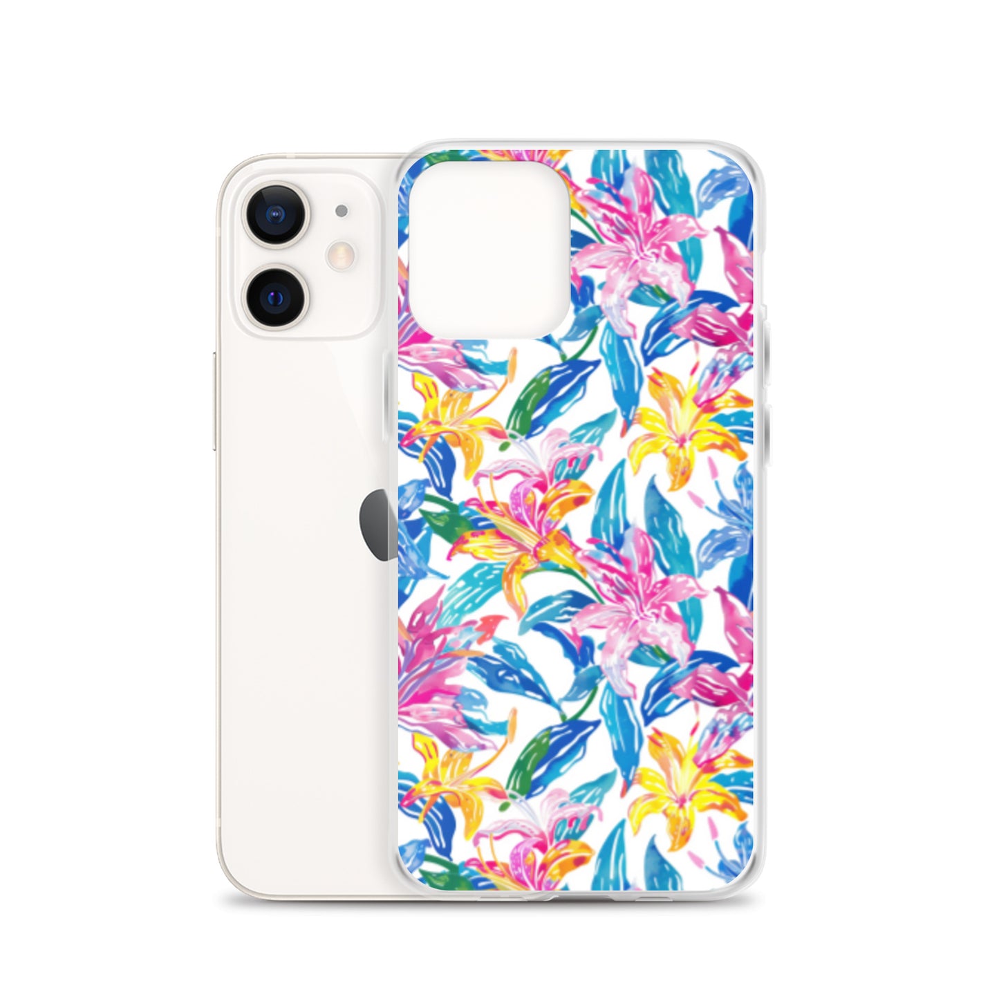 iPhone Case Colorful Floral Watercolor Blue Yellow Pink