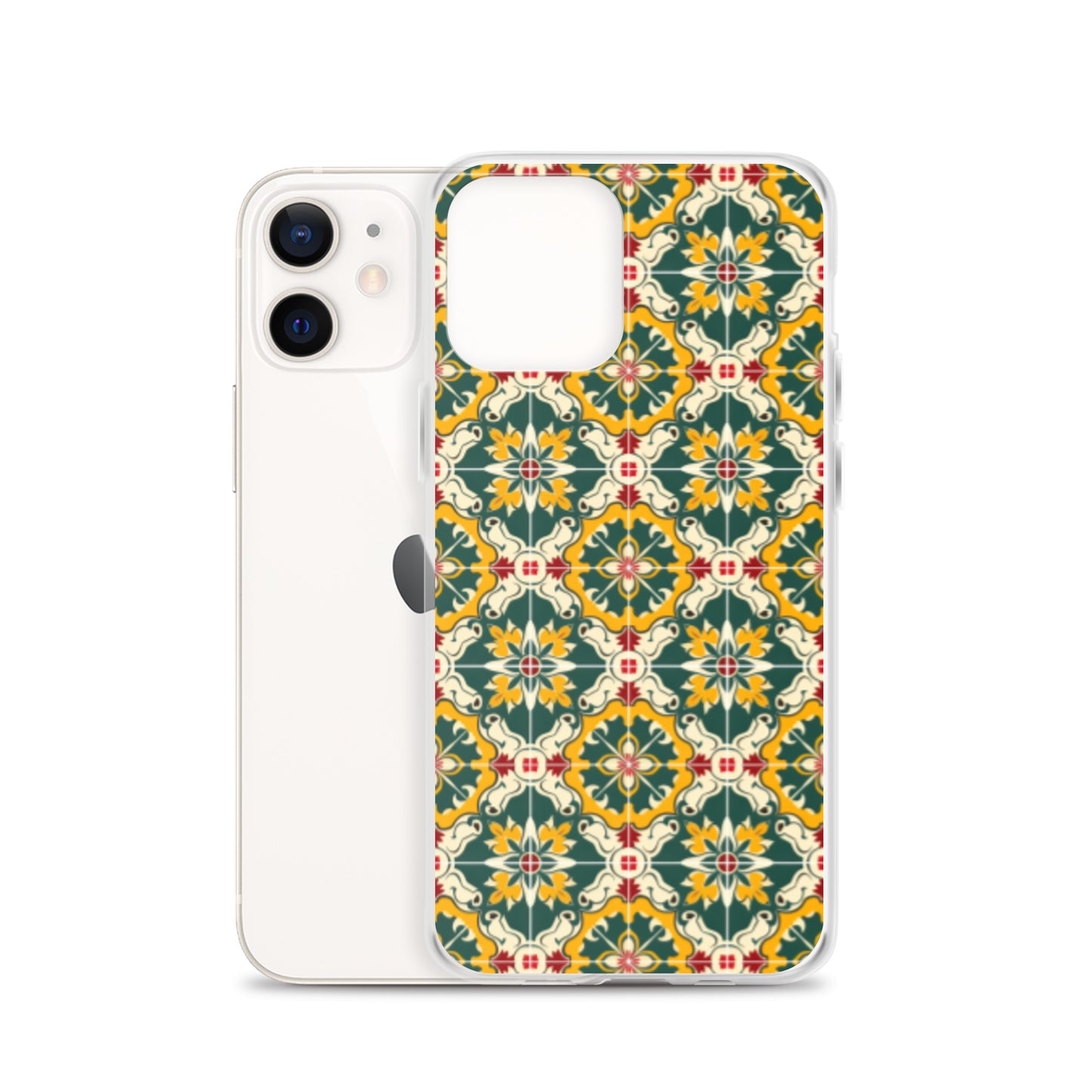iPhone Case Green Colorful Traditional Maltese Cement Tile Pattern
