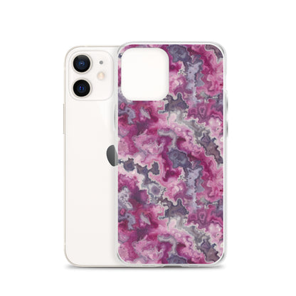 iPhone Case Pink Moss Agate Pattern