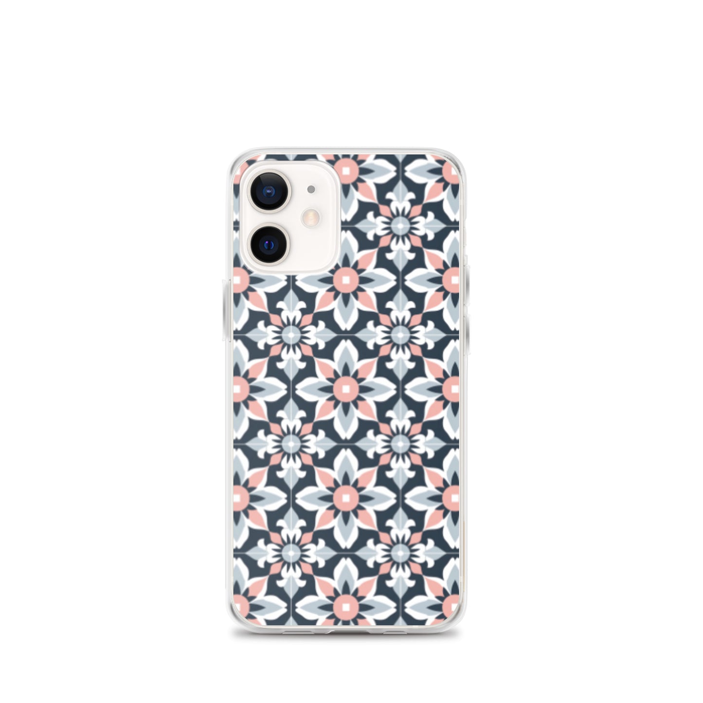 iPhone Case Geometric Flowers Pastel Pink and Blue
