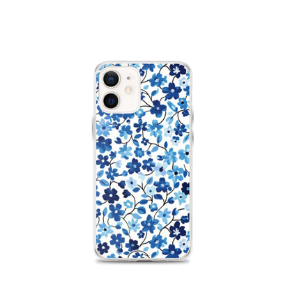 iPhone Case Blue Watercolor Flowers