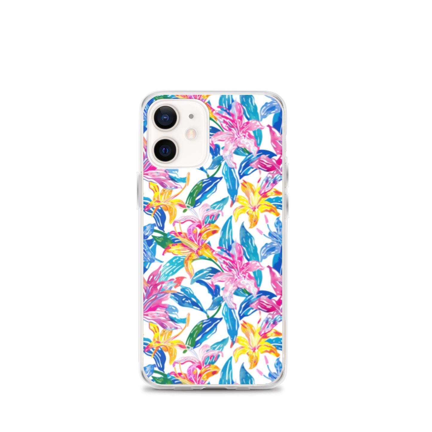 iPhone Case Colorful Floral Watercolor Blue Yellow Pink