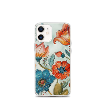 iPhone Case Painted Ceramic Tile Flowers