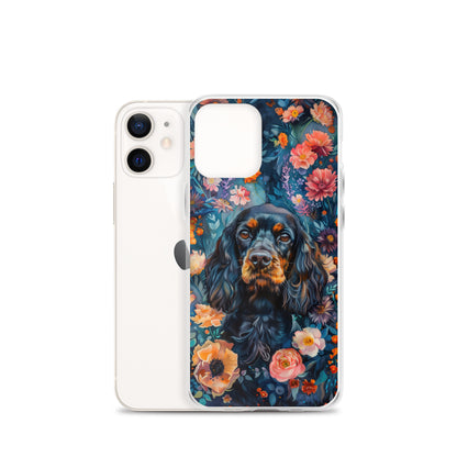 iPhone Case Watercolor Cocker Spaniel with Colorful Flowers