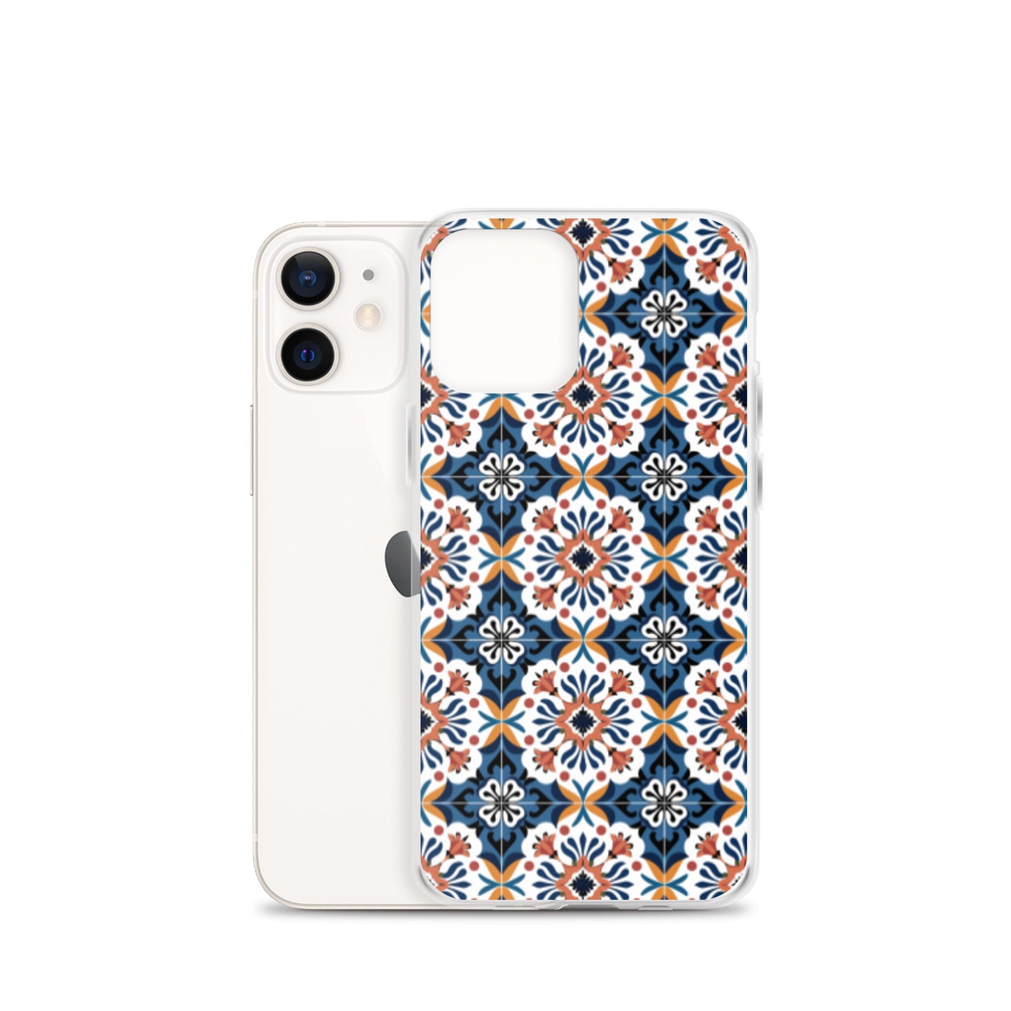 iPhone Case Classic Encaustic Tile Orange & Blue