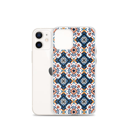 iPhone Case Classic Encaustic Tile Orange & Blue
