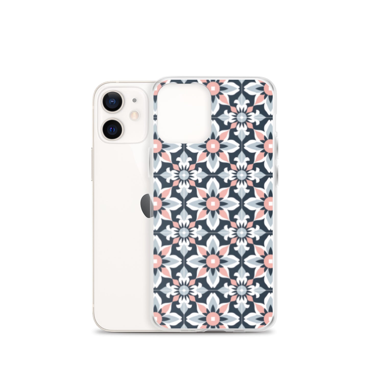 iPhone Case Geometric Flowers Pastel Pink and Blue