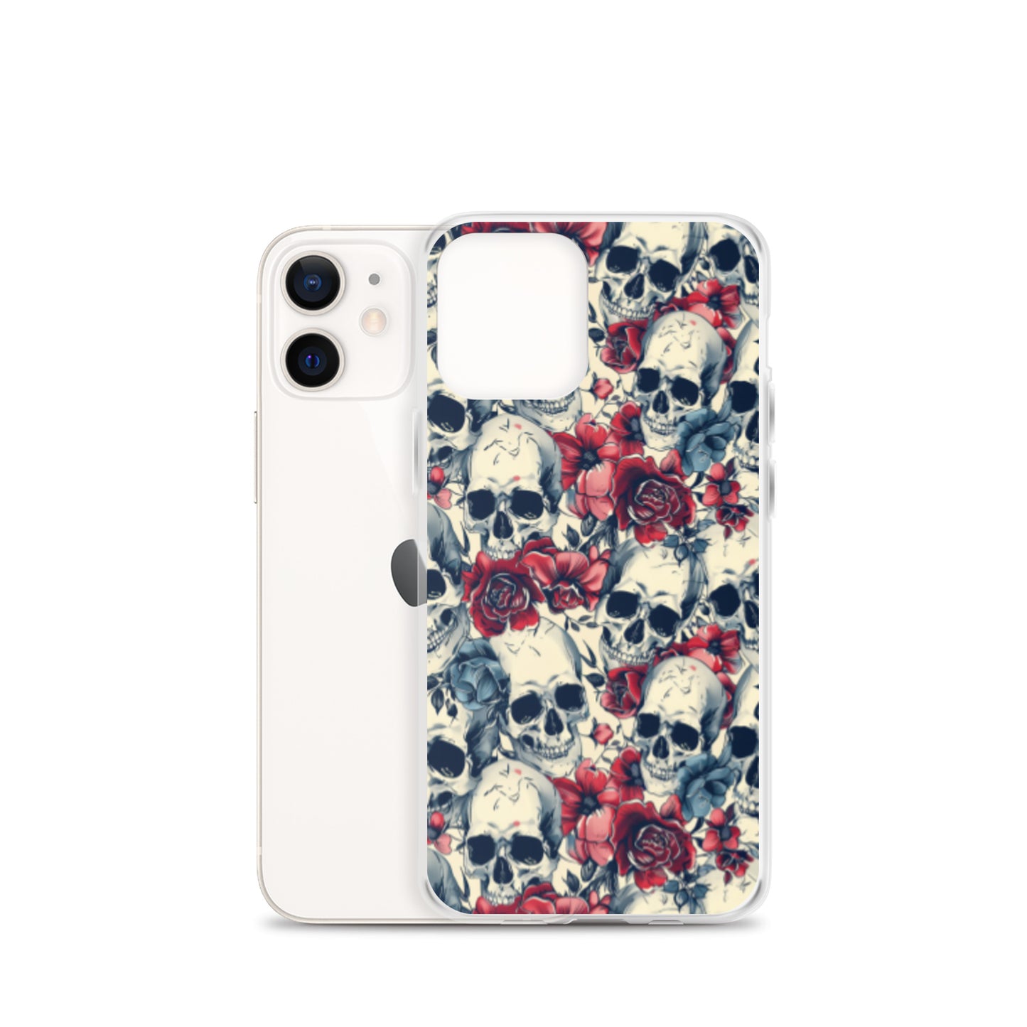iPhone Case Skulls and Red Roses