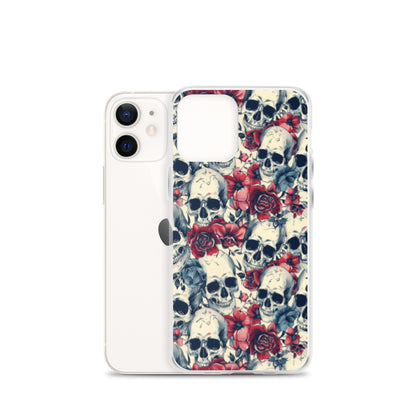 iPhone Case Skulls and Red Roses