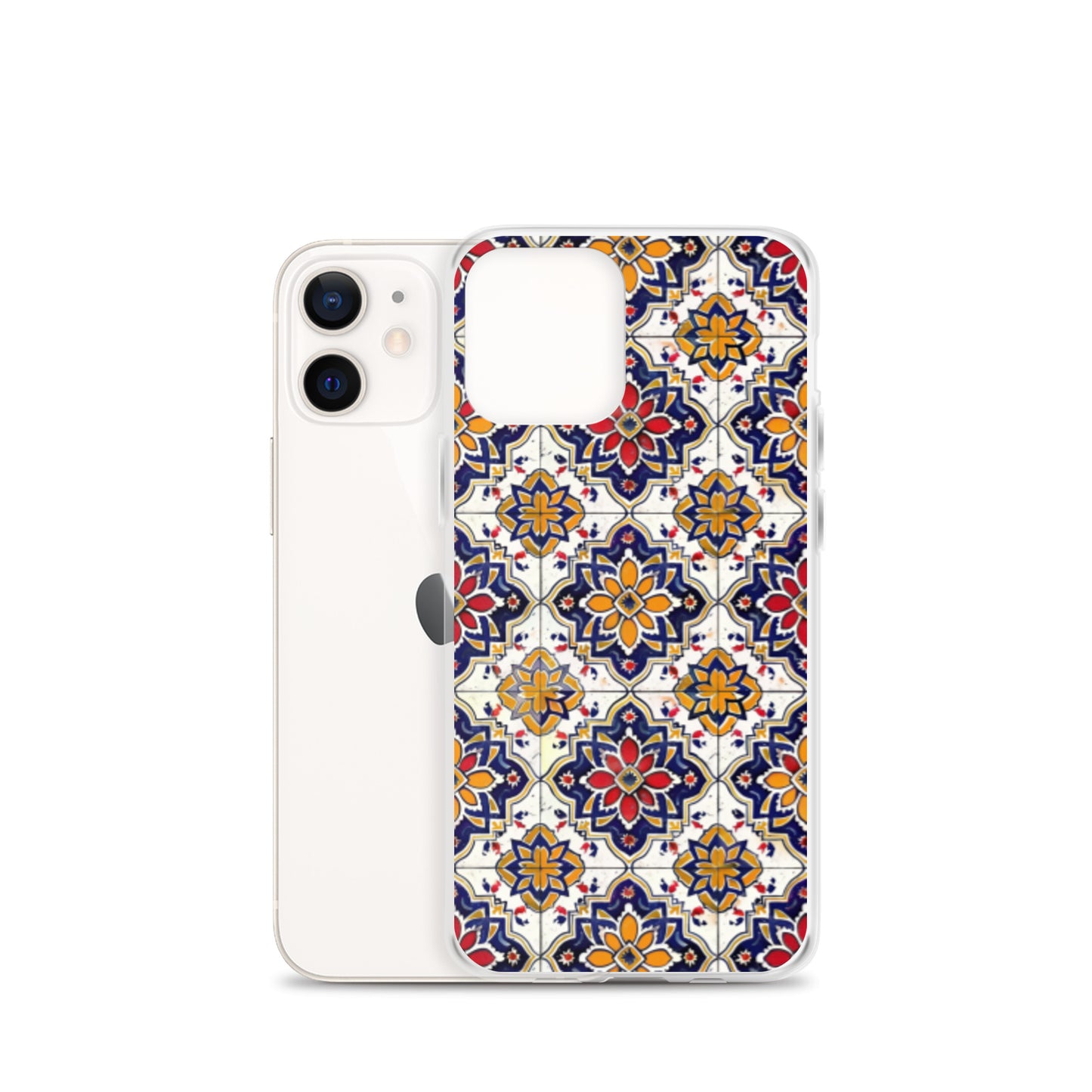 iPhone Case Colorful Andalusian Ceramic Tile Blue Orange Red