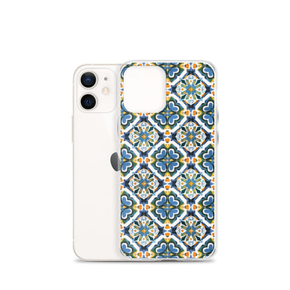 iPhone Case Colorful Andalusian Ceramic Tile Green Blue Orange
