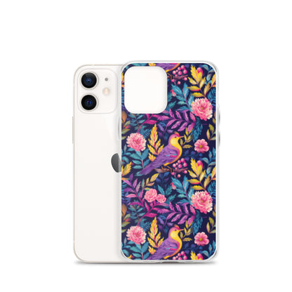 iPhone Case Colorful Flowers Plants and Birds