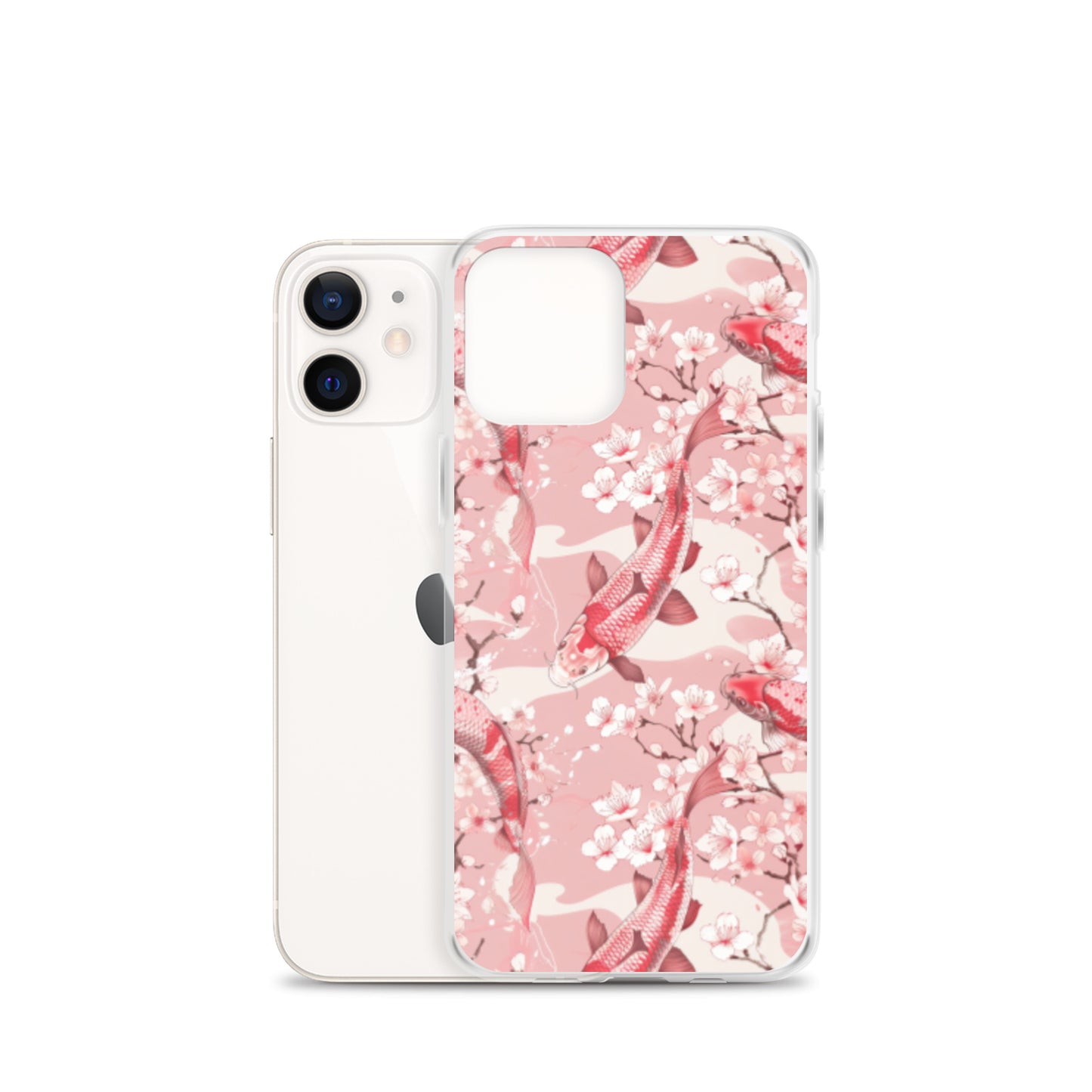 iPhone Case Pink Japanese Koi Fish and Cherry Blossoms