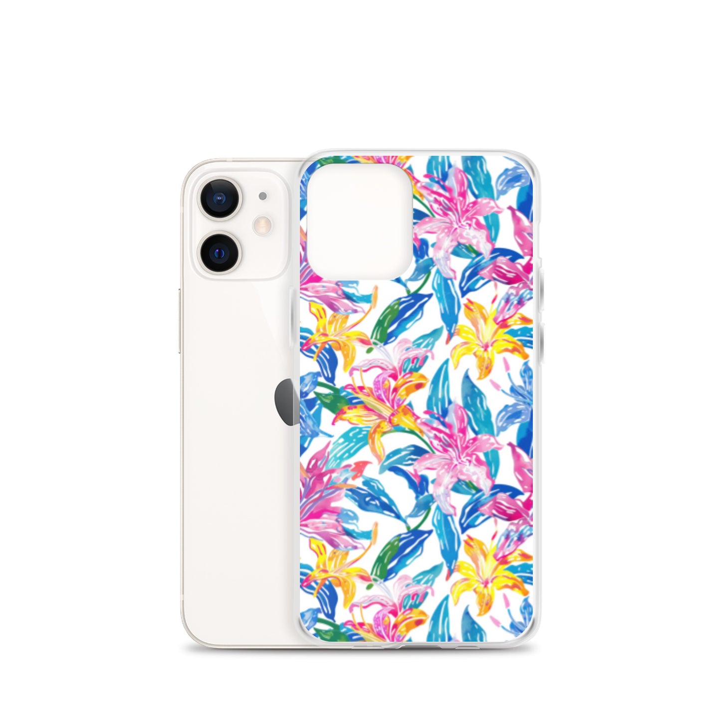 iPhone Case Colorful Floral Watercolor Blue Yellow Pink