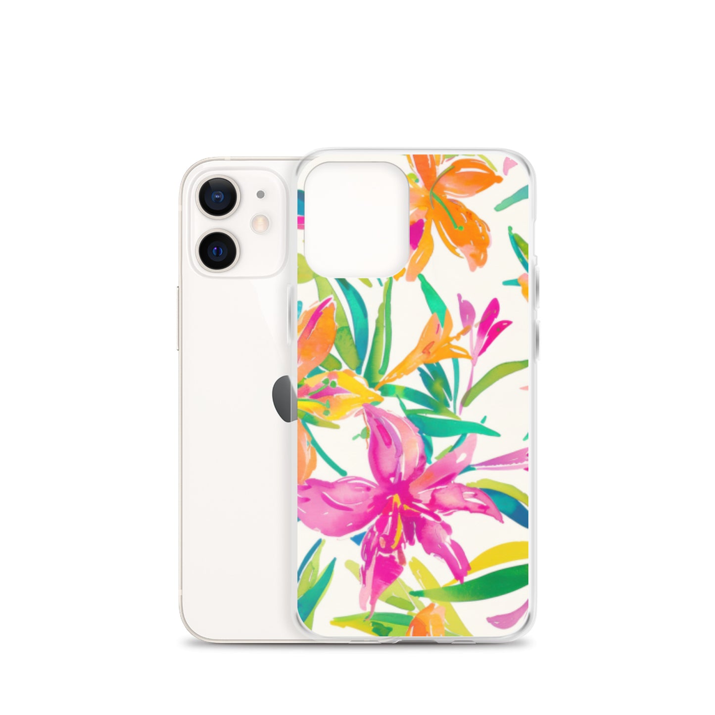 iPhone Case Colorful Floral Watercolor Pink Orange