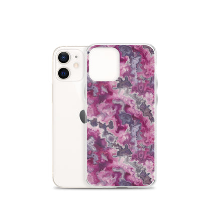 iPhone Case Pink Moss Agate Pattern