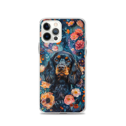 iPhone Case Watercolor Cocker Spaniel with Colorful Flowers