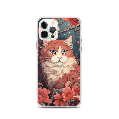 Ukiyo-e Style Orange/White Cat iPhone Case