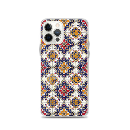 iPhone Case Colorful Andalusian Ceramic Tile Blue Orange Red