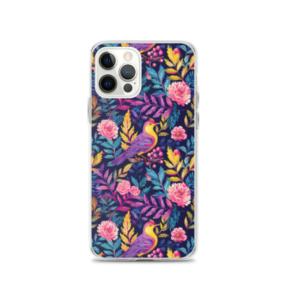 iPhone Case Colorful Flowers Plants and Birds