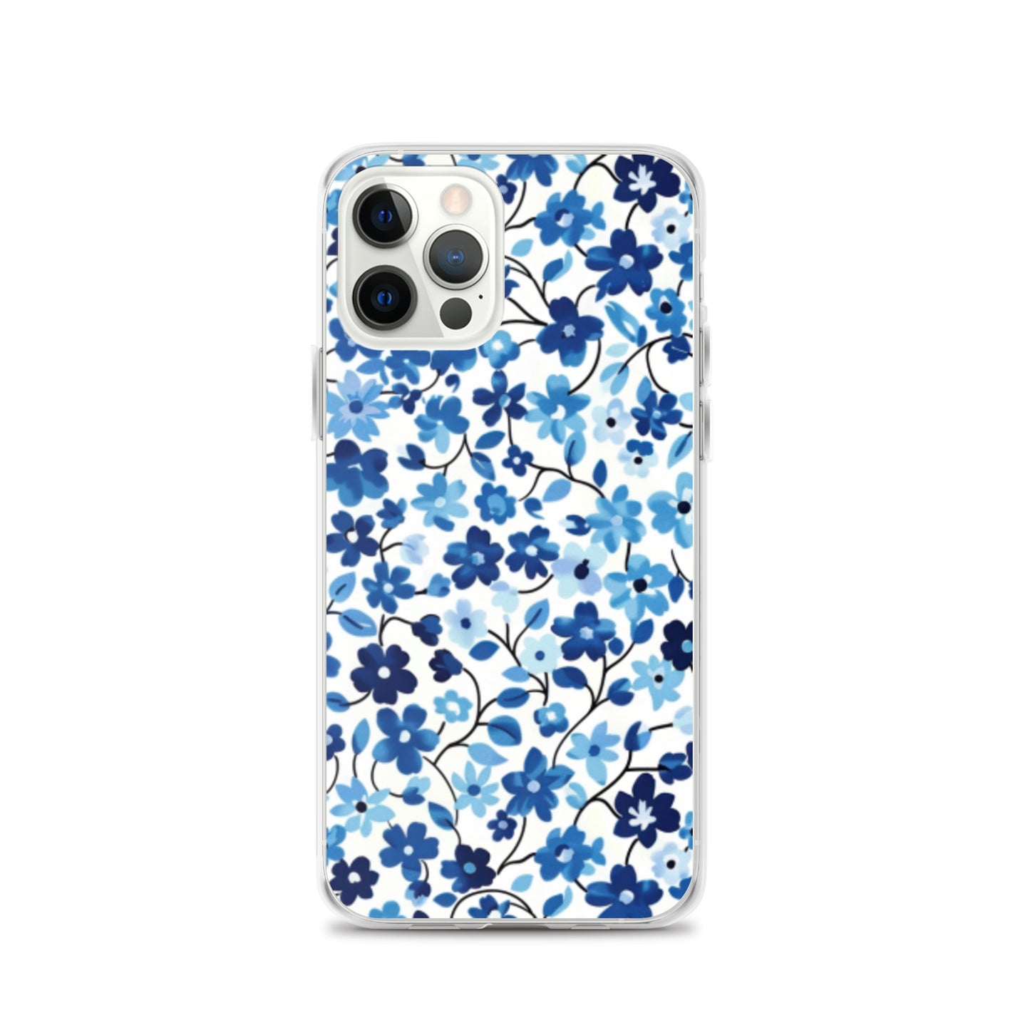 iPhone Case Blue Watercolor Flowers