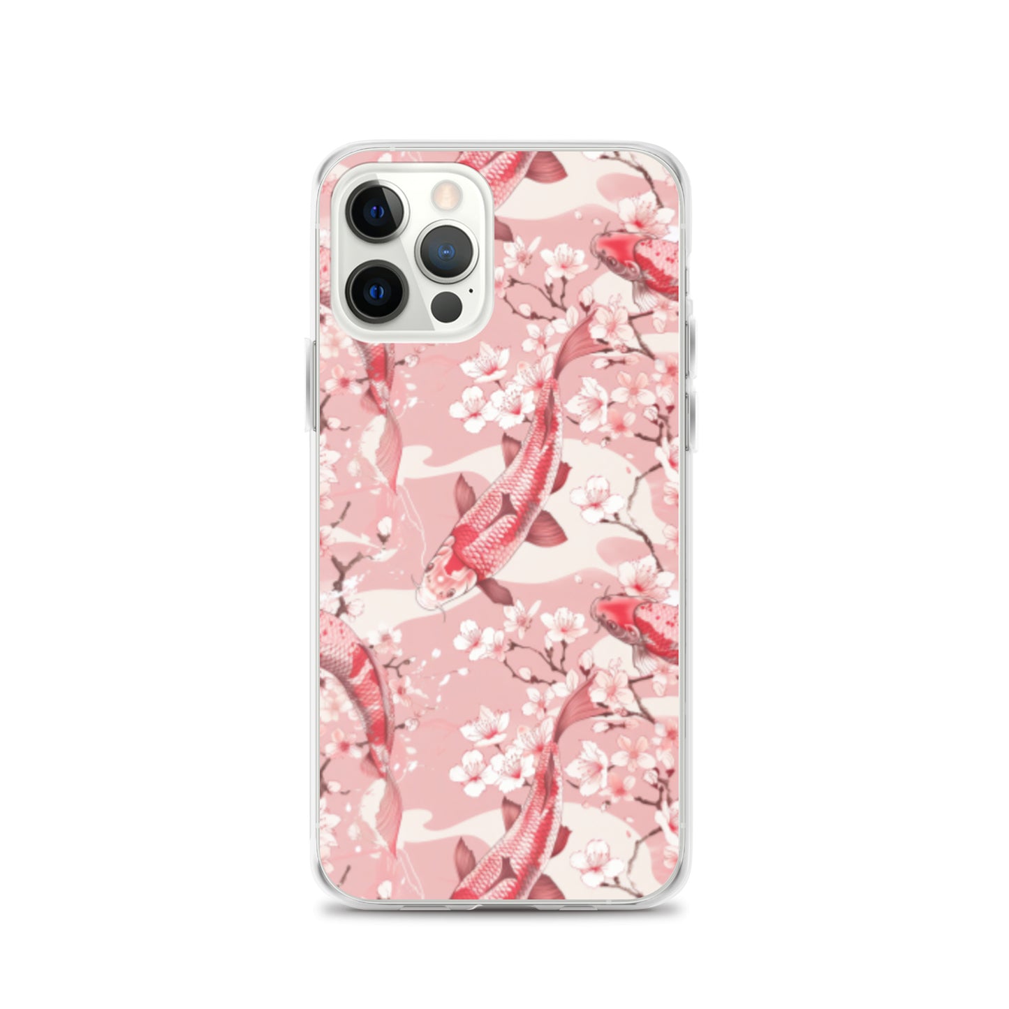 iPhone Case Pink Japanese Koi Fish and Cherry Blossoms
