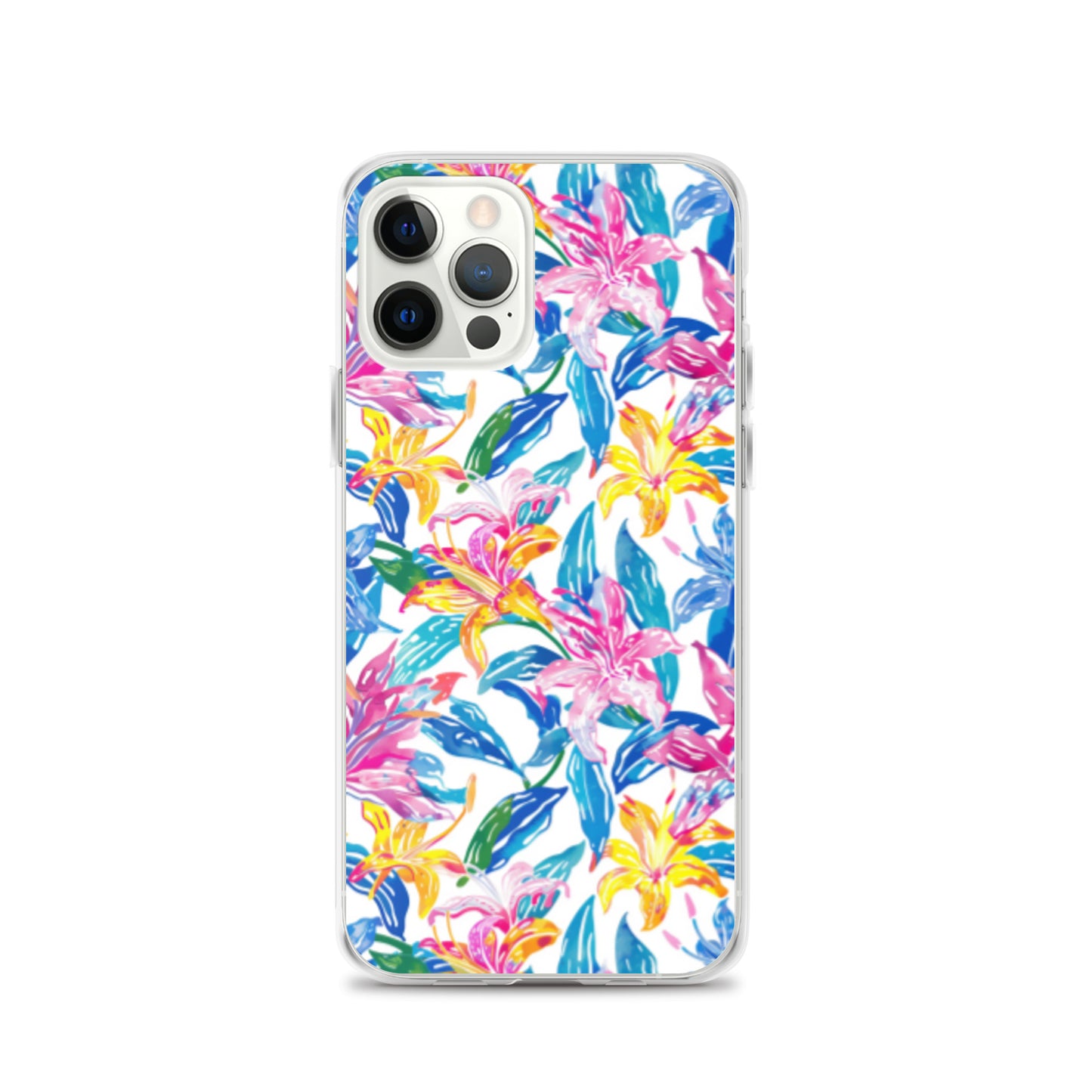 iPhone Case Colorful Floral Watercolor Blue Yellow Pink