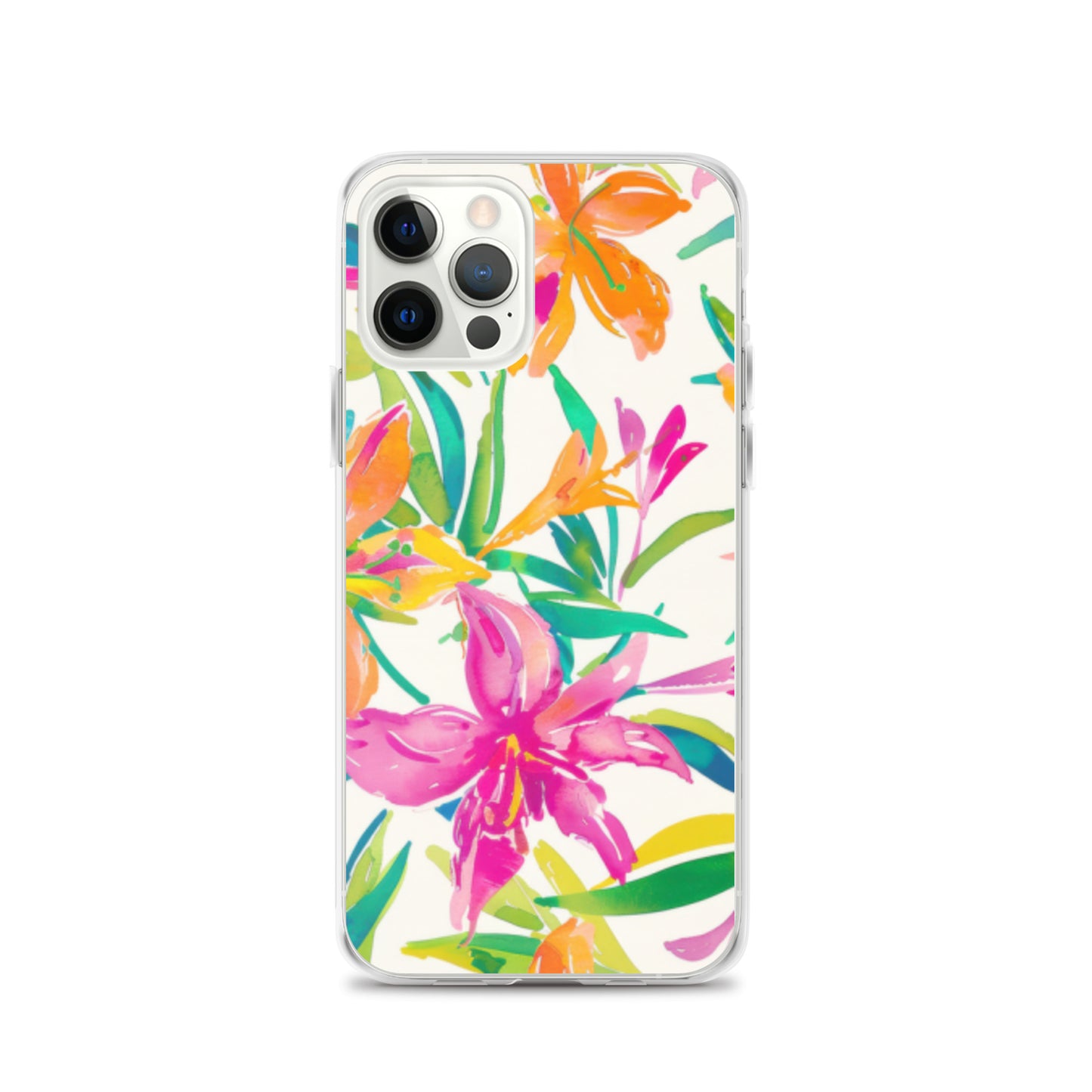iPhone Case Colorful Floral Watercolor Pink Orange