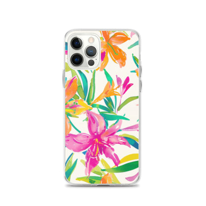iPhone Case Colorful Floral Watercolor Pink Orange