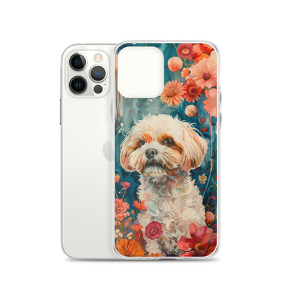 iPhone Case Watercolor Shih Tzu with Colorful Flowers