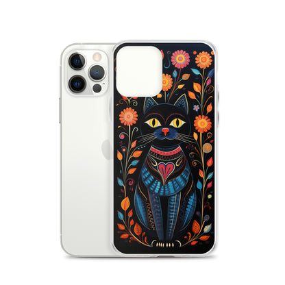Folk Art Kitty Cat iPhone Case