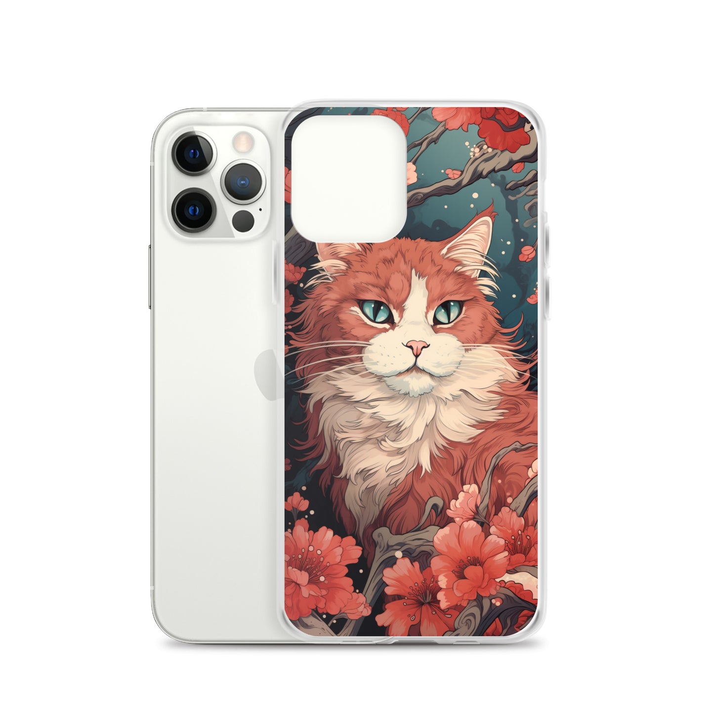 Ukiyo-e Style Orange/White Cat iPhone Case