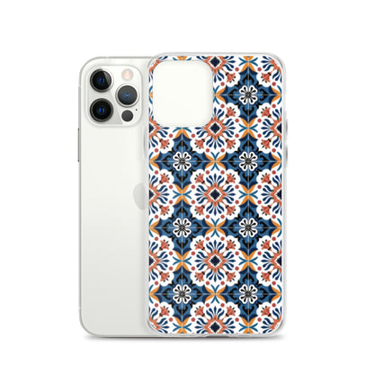 iPhone Case Classic Encaustic Tile Orange & Blue