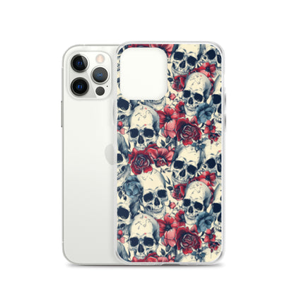 iPhone Case Skulls and Red Roses