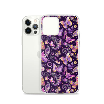 iPhone Case Purple Butterfly Paisley