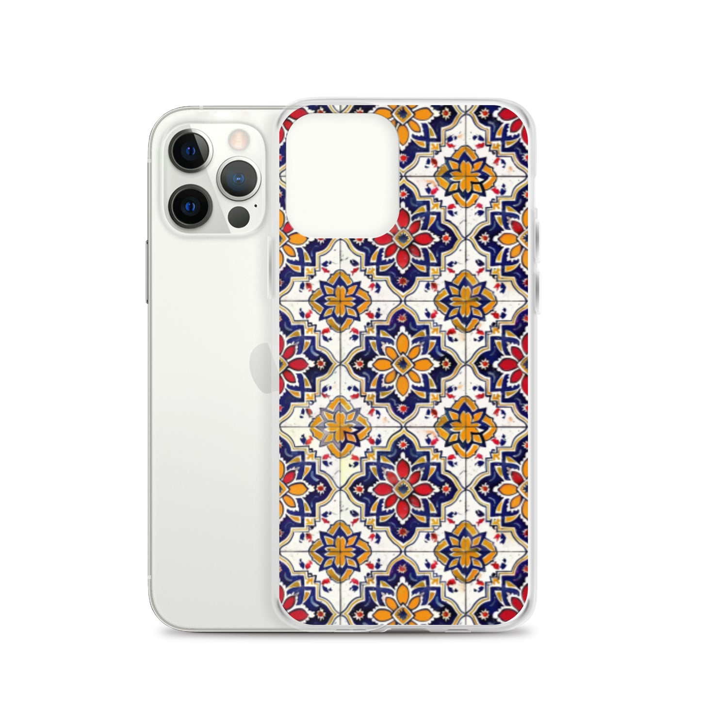 iPhone Case Colorful Andalusian Ceramic Tile Blue Orange Red