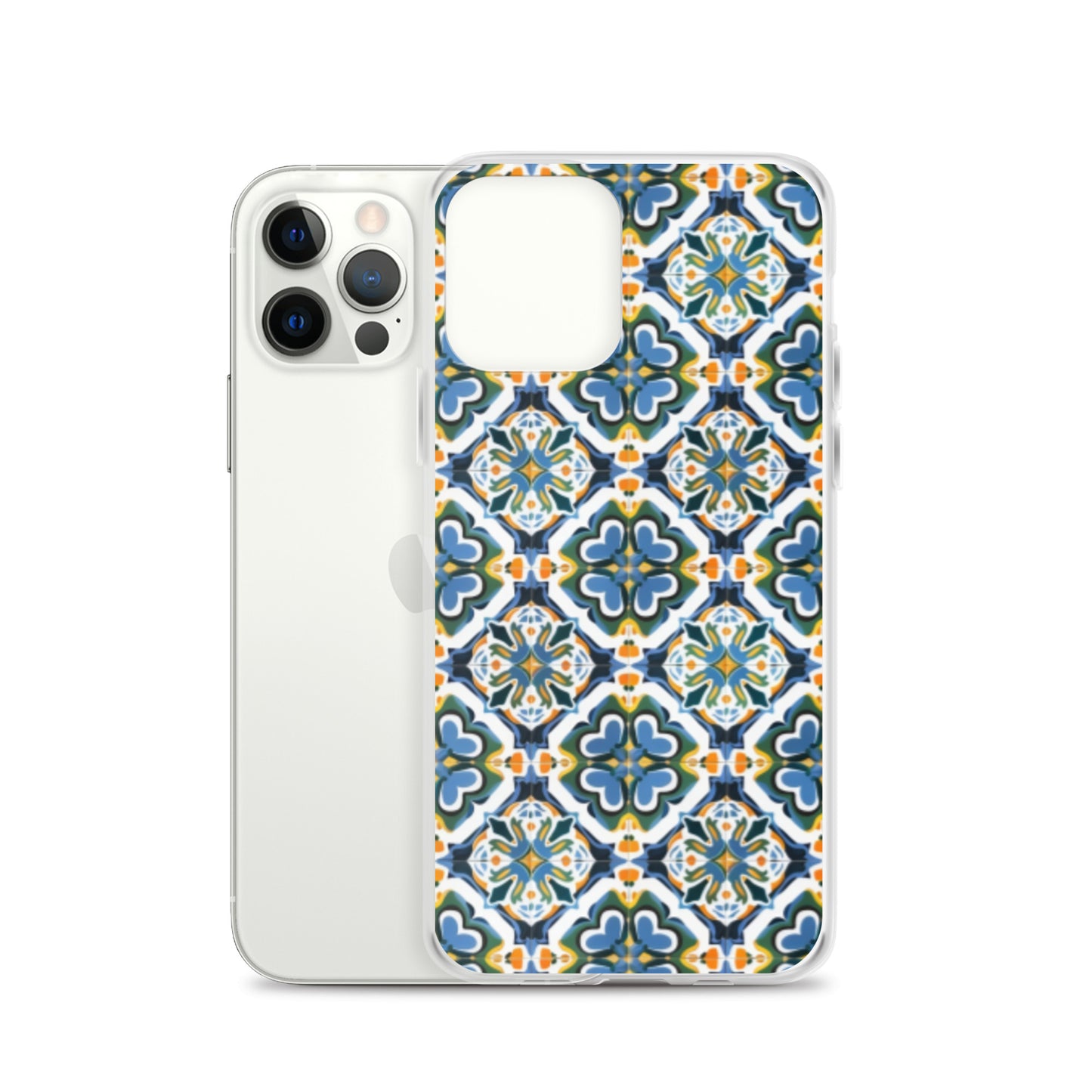 iPhone Case Colorful Andalusian Ceramic Tile Green Blue Orange