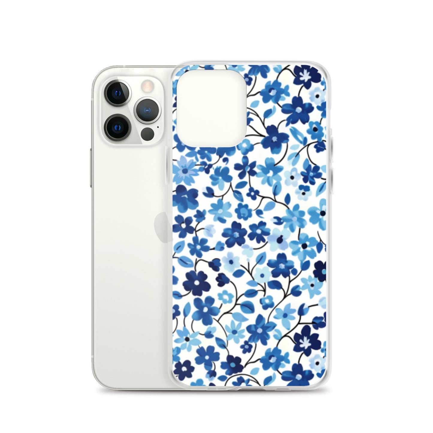 iPhone Case Blue Watercolor Flowers