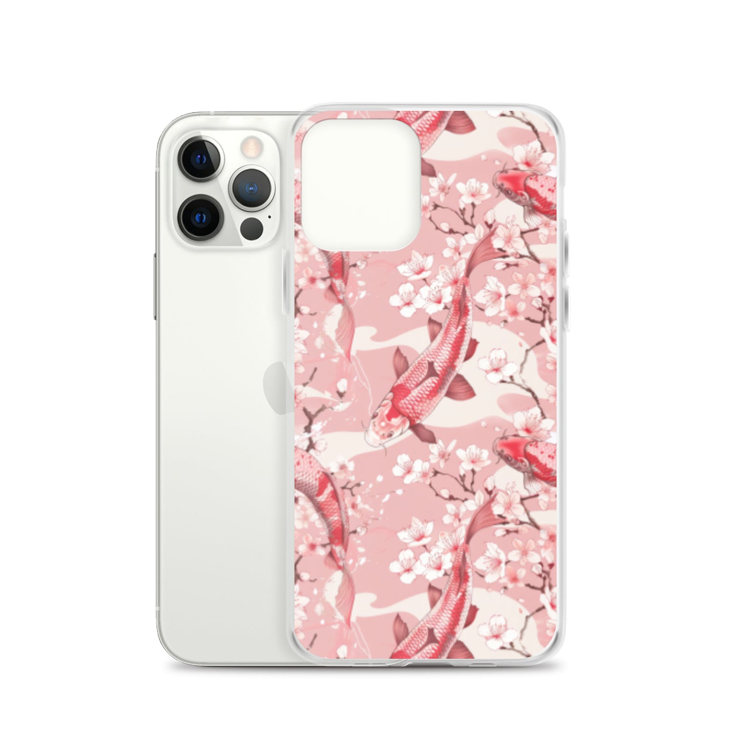 iPhone Case Pink Japanese Koi Fish and Cherry Blossoms